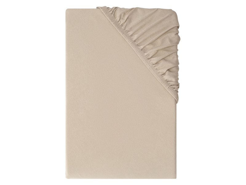 Livarno® Žerzejové napínací prostěradlo, 90-100 x 200 cm (béžová)