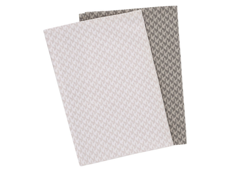 Livarno® Kuchyňské utěrky, 50 x 70 cm, 2 kusy (šedá/béžová)