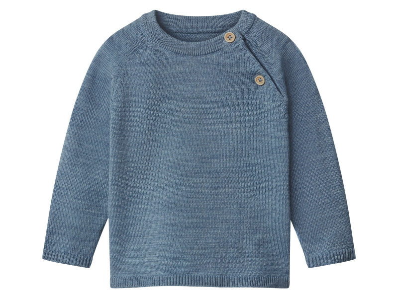 lupilu® Dětský pletený svetr z vlny Merino (modrá, 74/80)