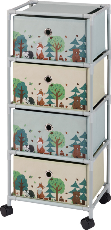Livarno® Regál na kolečkách pro děti, 35 x 26 x 82,5 cm (liška)