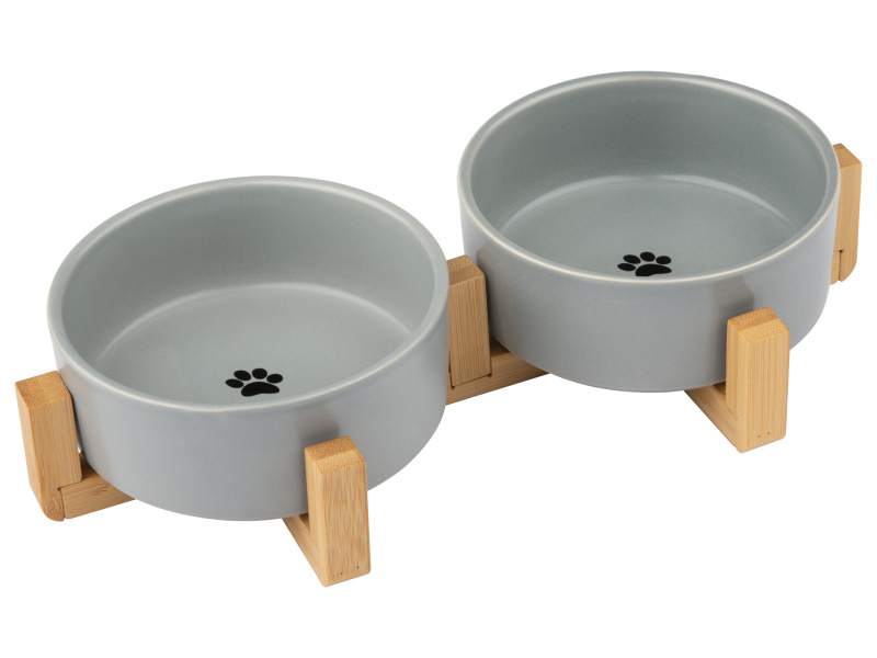 zoofari® Miska na krmení (dvojitá miska, šedá)