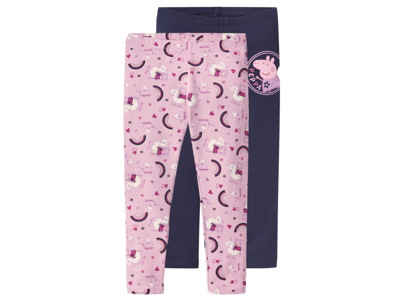 Dívčí termo legíny, 2 kusy (navy modrá / růžová, 122/128)