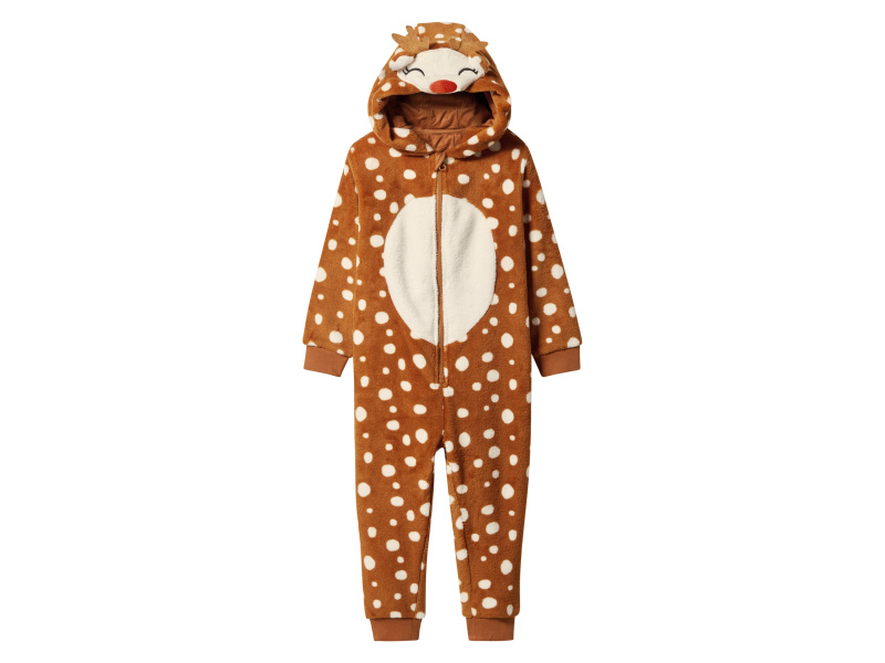 lupilu® Dětský vánoční plyšový overal (hnědá, 98/104)