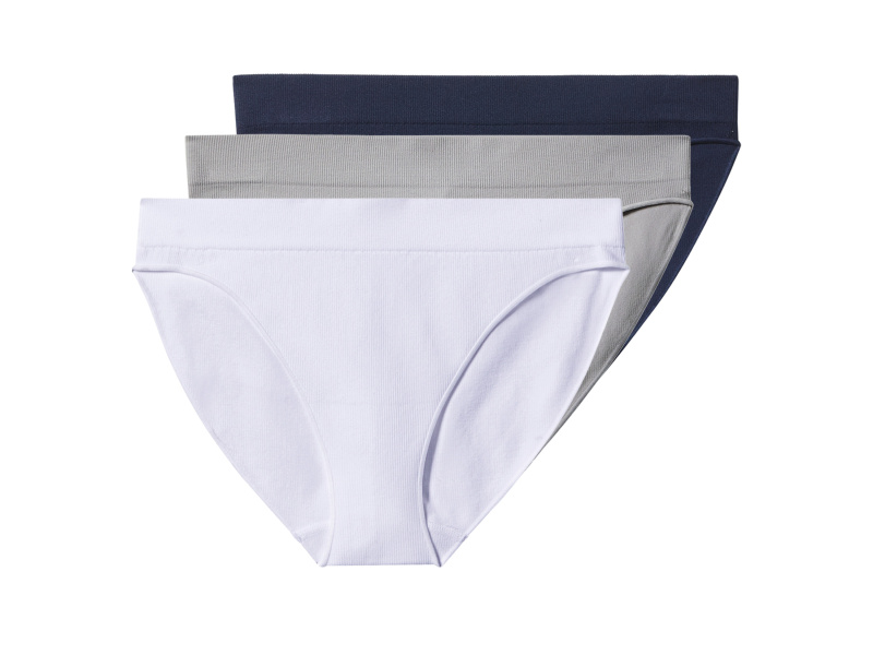 esmara® Dámské bezešvé kalhotky, 3 kusy (navy modrá / šedá / bílá, M(40/42))