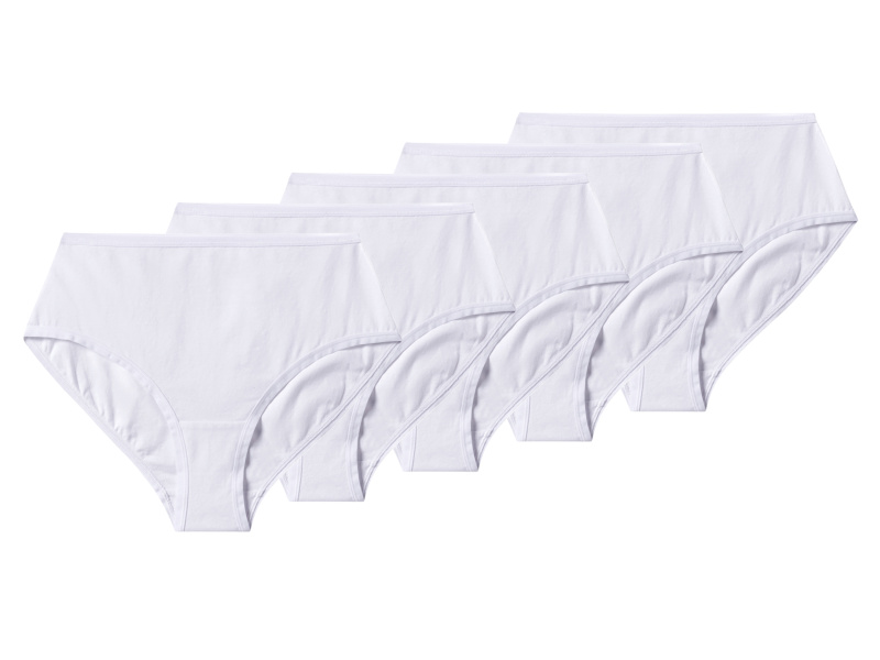 esmara® Dámské kalhotky s vysokým pasem s BIO bavlnou, 5 kusů (bílá, Xl(48/50))