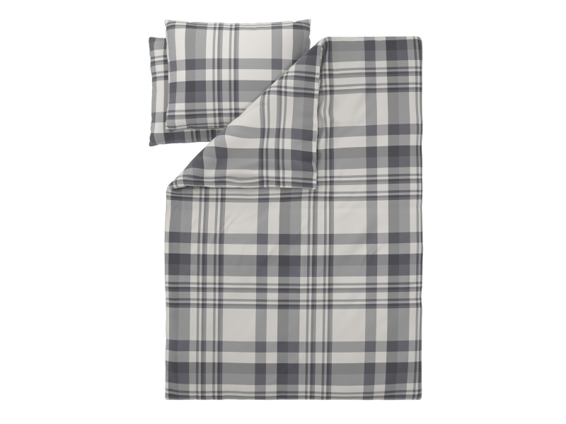 Livarno® Ložní povlečení z jemného flanelu, 220 x 240 cm, 70 x 90 cm (kostka/šedá)