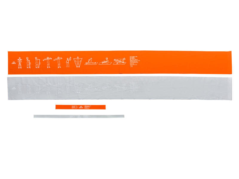 Crivit Sada posilovacích pásů, 4dílná (světle šedá / oranžová)