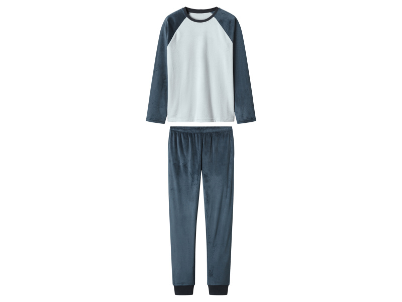 esmara® Chlapecké plyšové pyžamo (světle modrá / navy modrá, 158/164)