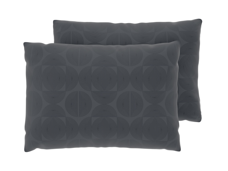 Livarno® Potah na polštář z mikrovláknitého saténu, 50 x 60 cm, 2 kusy (kruhy/antracitová)