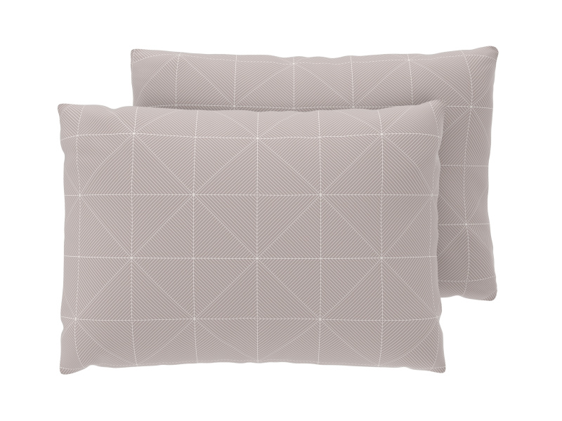 Livarno® Potah na polštář z mikrovláknitého saténu, 50 x 60 cm, 2 kusy (geometrie/béžová)