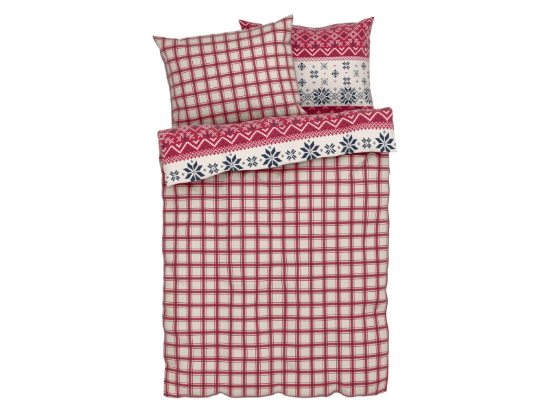 Livarno home Ložní povlečení z jemného flanelu, 220 x 240 cm, 70 x 90 cm (červená)