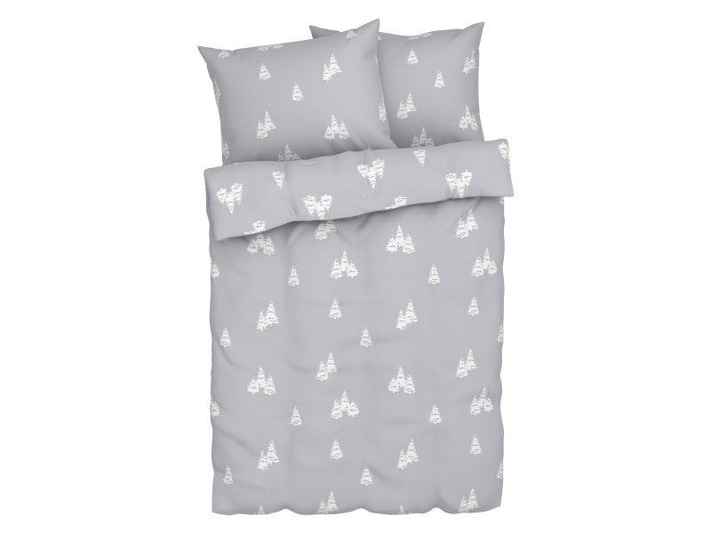 Livarno home Ložní povlečení z jemného flanelu, 220 x 240 cm, 70 x 90 cm (šedá)