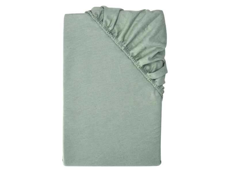 Livarno® Napínací prostěradlo z jemného flanelu, 140-160 x 200 cm (zelená)