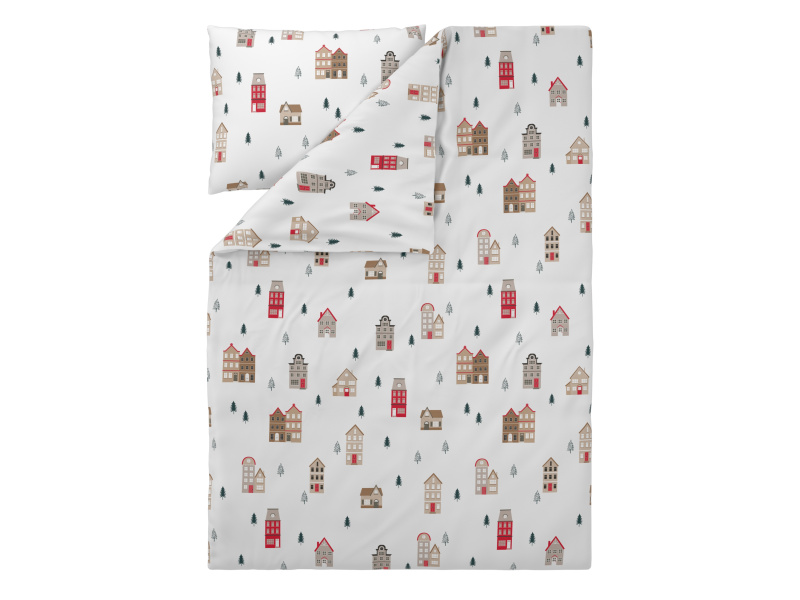 Livarno® Ložní povlečení z jemného flanelu, 140 x 200 cm, 70 x 90 cm (domečky)