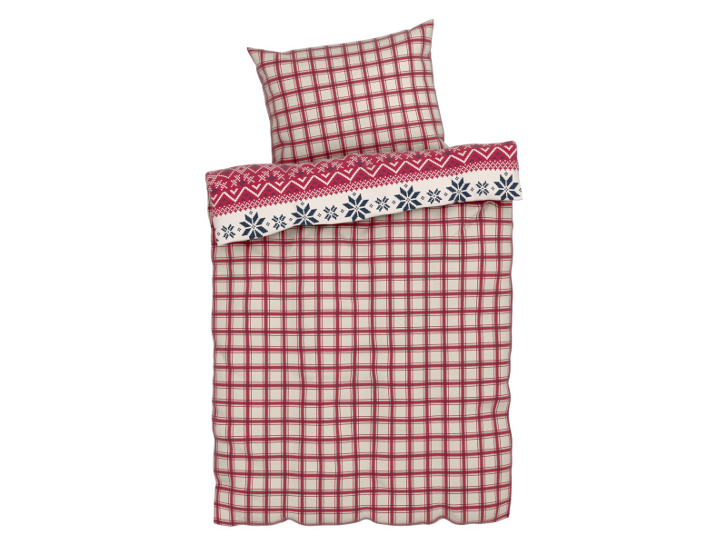 Livarno home Ložní povlečení z jemného flanelu, 140 x 200 cm, 70 x 90 cm (červená)