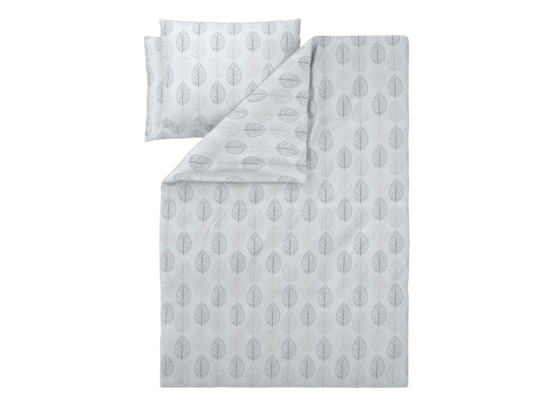 Livarno® Ložní povlečení z jemného flanelu, 200 x 220 cm, 70 x 90 cm (listy/bílá)