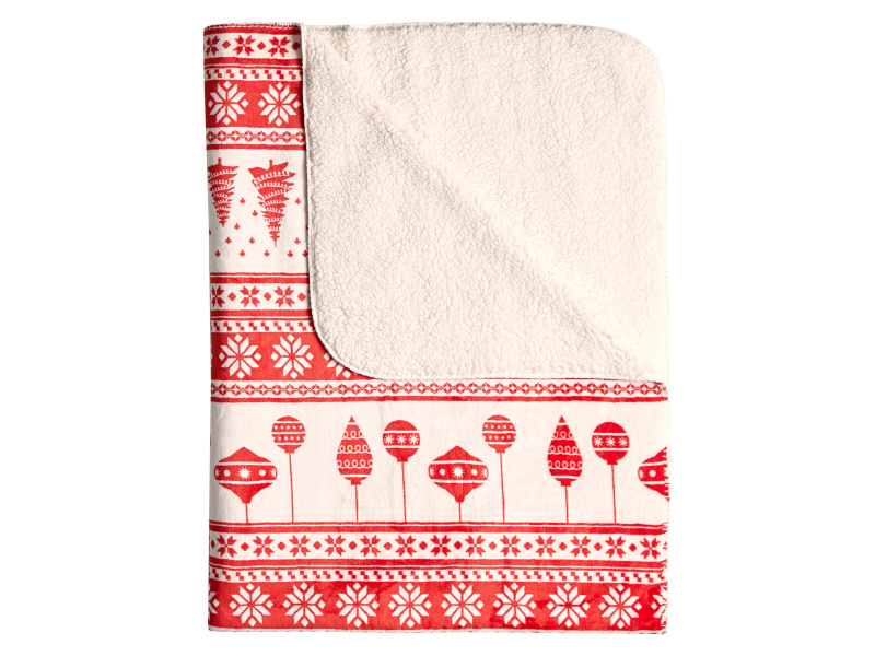 Livarno home Hebká deka, 140 x 180 cm (červená/bílá)