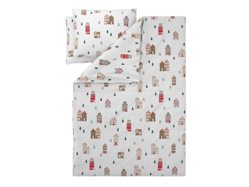 Livarno® Ložní povlečení z jemného flanelu, 220 x 240 cm, 70 x 90 cm (domečky)