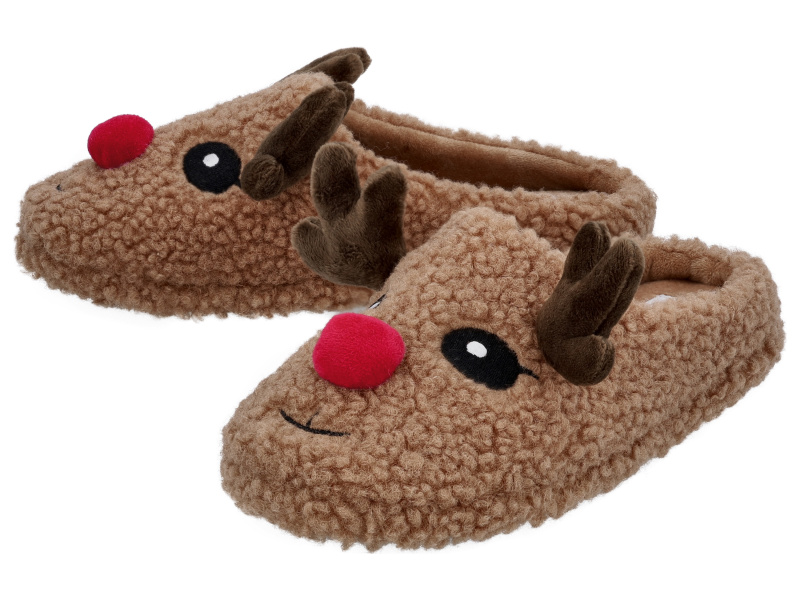 esmara® Dámská vánoční domácí obuv (hnědá, 39)