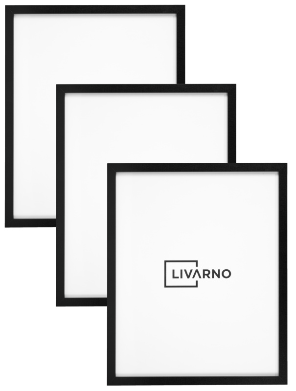 Livarno® Sada fotorámečků, 40 x 50 cm, 3 kusy (3dílný černý plakátový rám)
