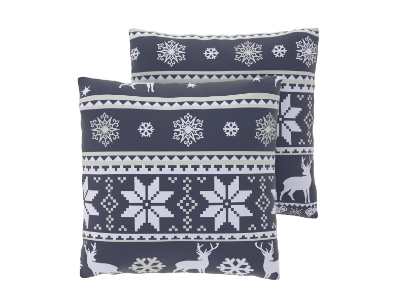 Livarno® Fleecový potah na polštář, 50 x 60 cm, 2 kusy (jeleni modrá)