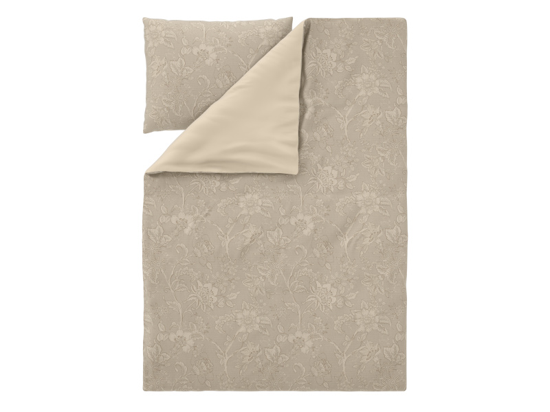 Livarno® Saténové ložní povlečení, 140 x 200 cm, 70 x 90 cm (béžová)