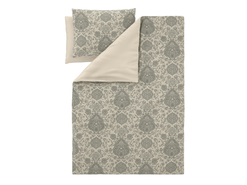 Livarno® Saténové ložní povlečení, 200 x 220 cm, 70 x 90 cm (krémová/šedá)