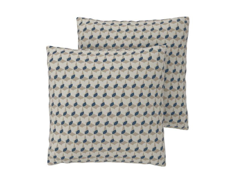 Livarno® Potah na polštář Renforcé 50 x 60 cm, 2 ks (béžová / navy modrá)