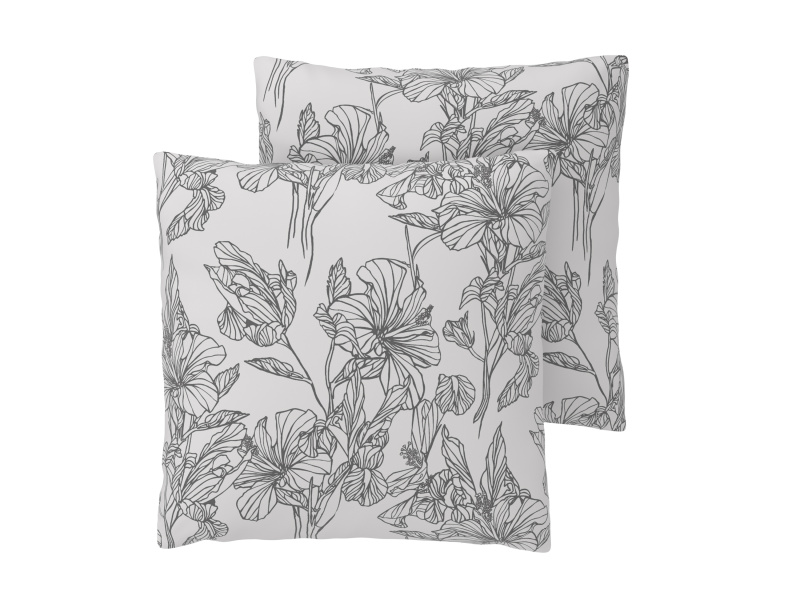 Livarno® Potah na polštář Renforcé 50 x 60 cm, 2 ks (bílá/šedá)