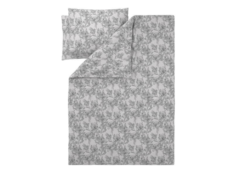Livarno® Ložní povlečení Renforcé, 200 x 220 cm, 70 x 90 cm (bílá/šedá)
