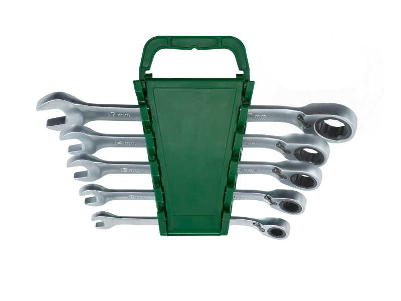 Parkside® Sada otevřených a očkových klíčů s ráčnou, 5dílná / 6dílná (sada klíčů s přepínací ráčnou, 5dílná)