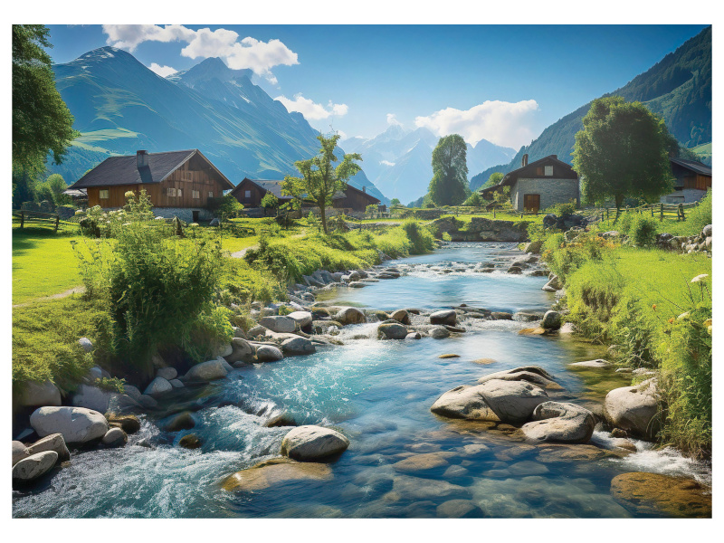 lupilu® Puzzle, 1 000 dílků (Švýcarské hory)