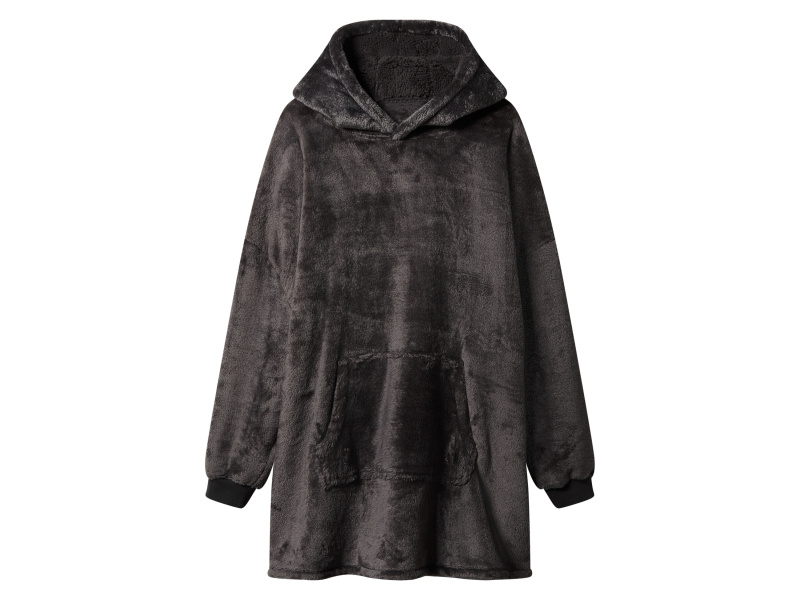 Dámská / Pánská plyšová oversize mikina (antracitová, L/Xl)