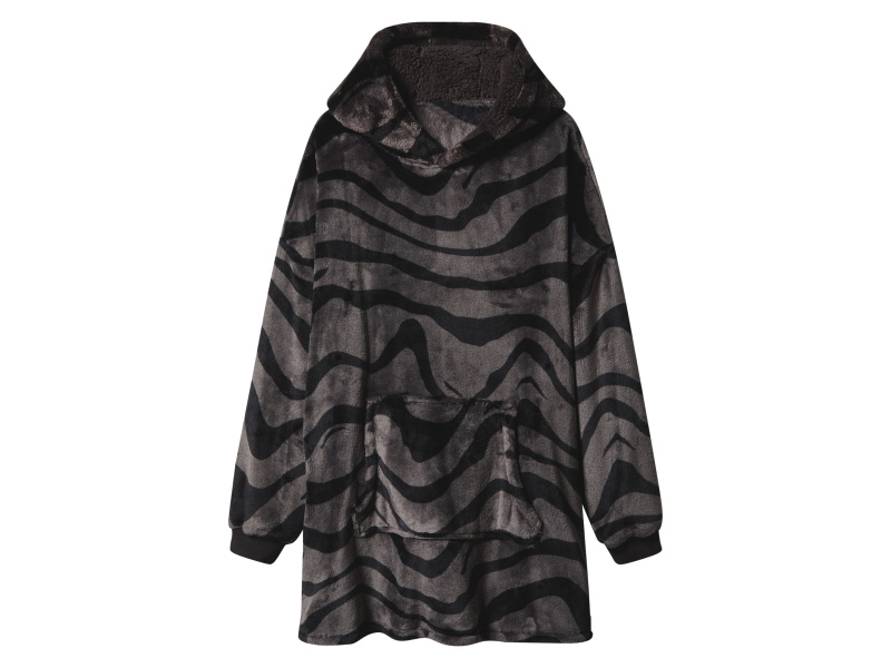 Dámská / Pánská plyšová oversize mikina (šedá/černá, S/M)