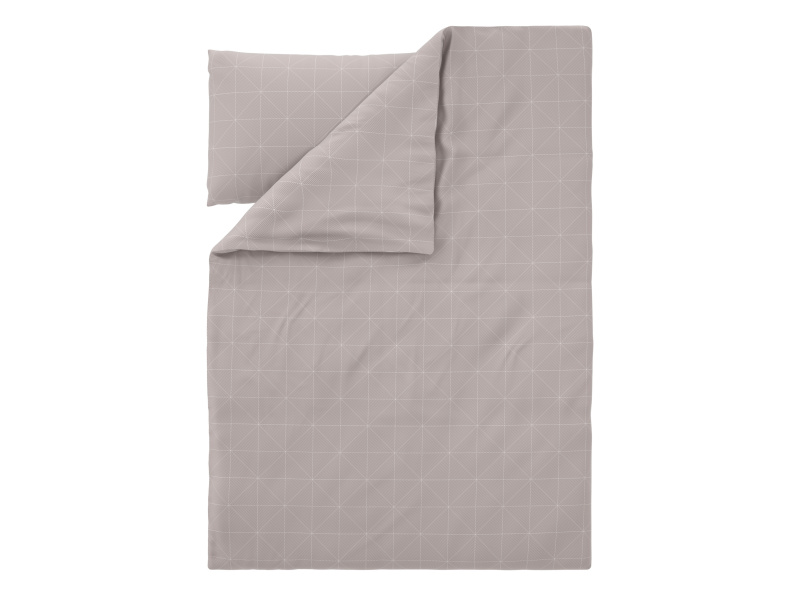 Livarno® Ložní povlečení z mikrovláknitého saténu, 140 x 200 cm, 70 x 90 cm (geometrie/béžová)