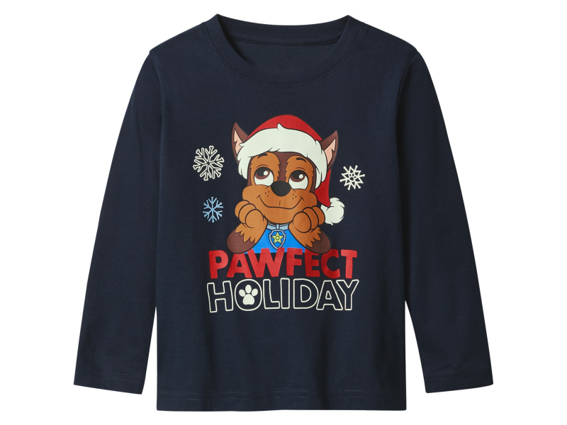 Chlapecké triko s dlouhými rukávy (navy modrá, 110/116)