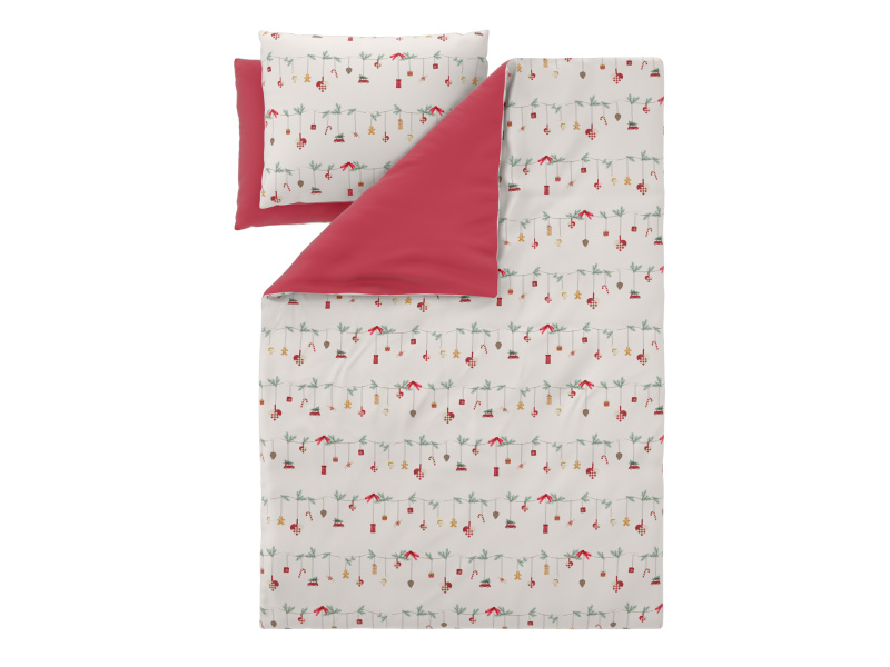 Livarno® Ložní povlečení z mikrovláknitého saténu, 200 x 220 cm, 70 x 90 cm (girlanda)