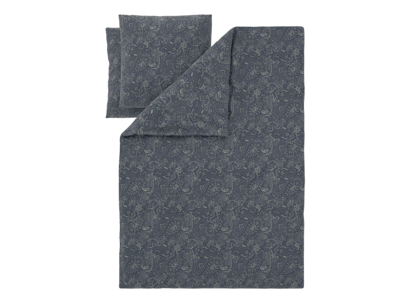 Livarno® Ložní povlečení z mikrovláknitého saténu, 220 x 240 cm, 70 x 90 cm (paisley/šedá)