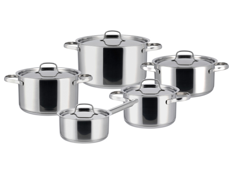 Silvercrest® Sada hrnců, 5dílná (s nerezovými poklicemi)