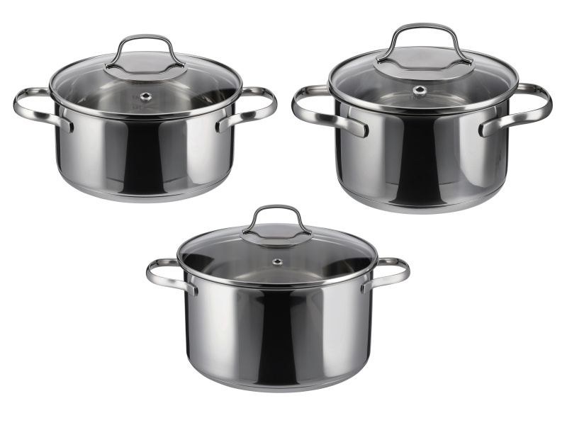 Silvercrest® Sada hrnců z nerezové oceli, 3dílná