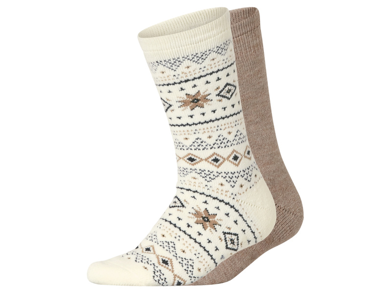 esmara® Dámské termo ponožky, 2 páry (krémová/béžová, 35-38)