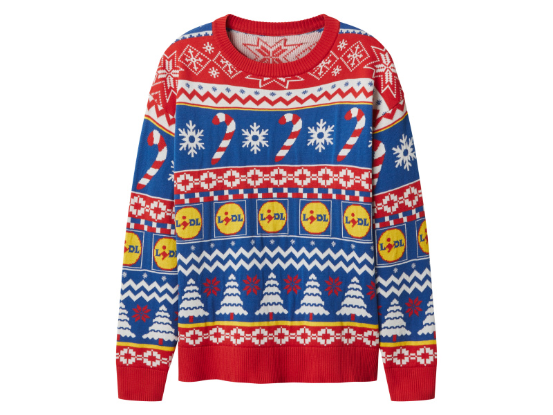 Dámský vánoční svetr Lidl (červená/bílá/modrá, L(44/46))
