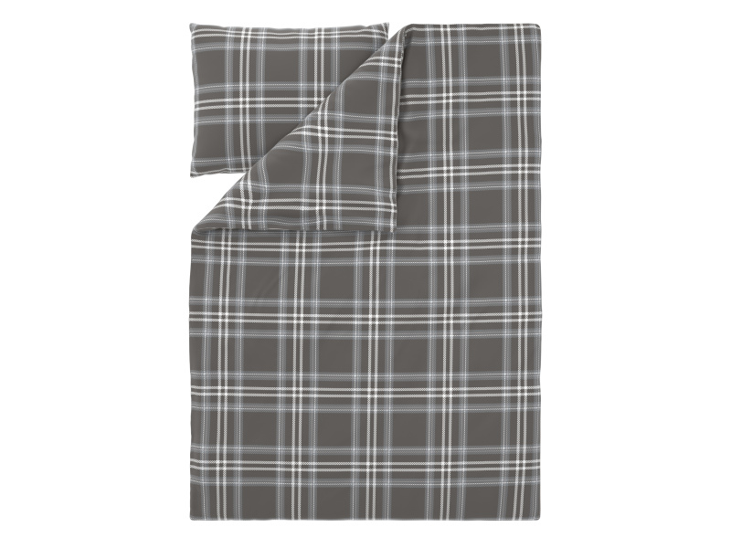 Livarno® Ložní povlečení z jemného flanelu, 140 x 200 cm, 70 x 90 cm (šedá)