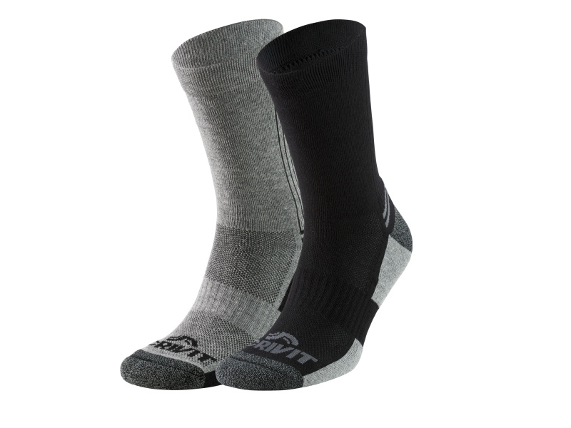 Crivit Pánské funkční ponožky s BIO bavlnou, 2 páry (šedá/černá, 45/46)