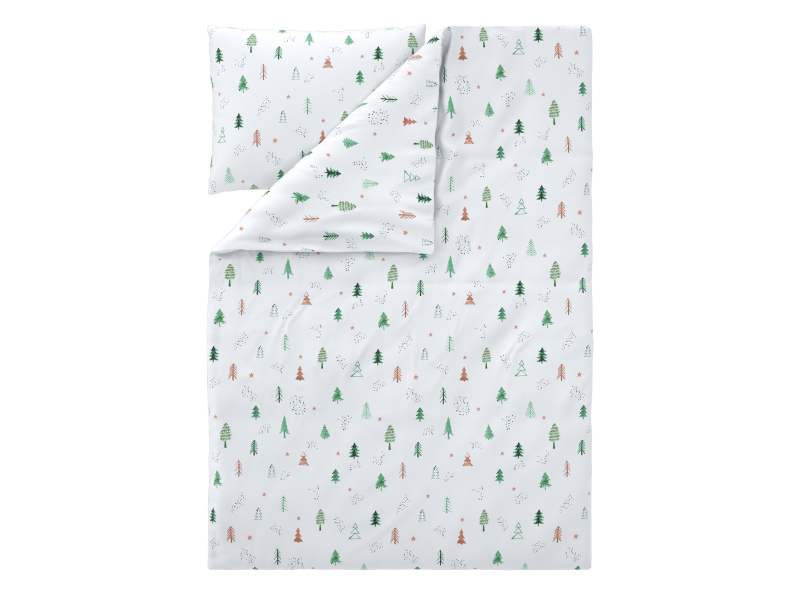 Livarno® Ložní povlečení z jemného flanelu 140 x 200 cm, 70 x 90 cm (jedle zelená)