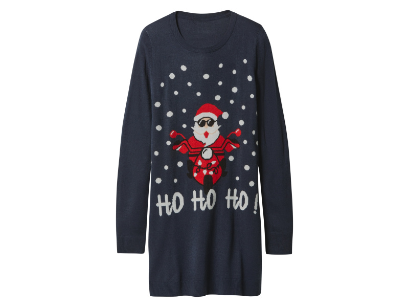 esmara® Dámské vánoční úpletové šaty (navy modrá, Xs(32/34))