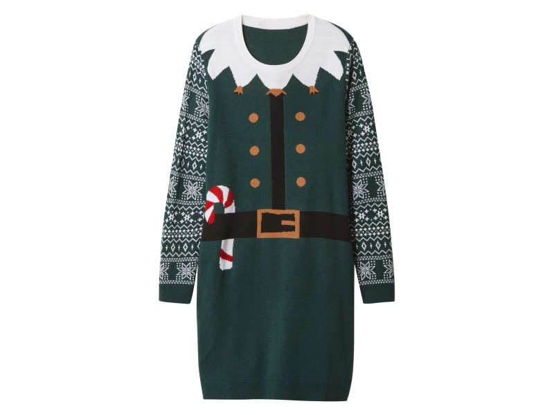 esmara® Dámské vánoční úpletové šaty (zelená, M(40/42))