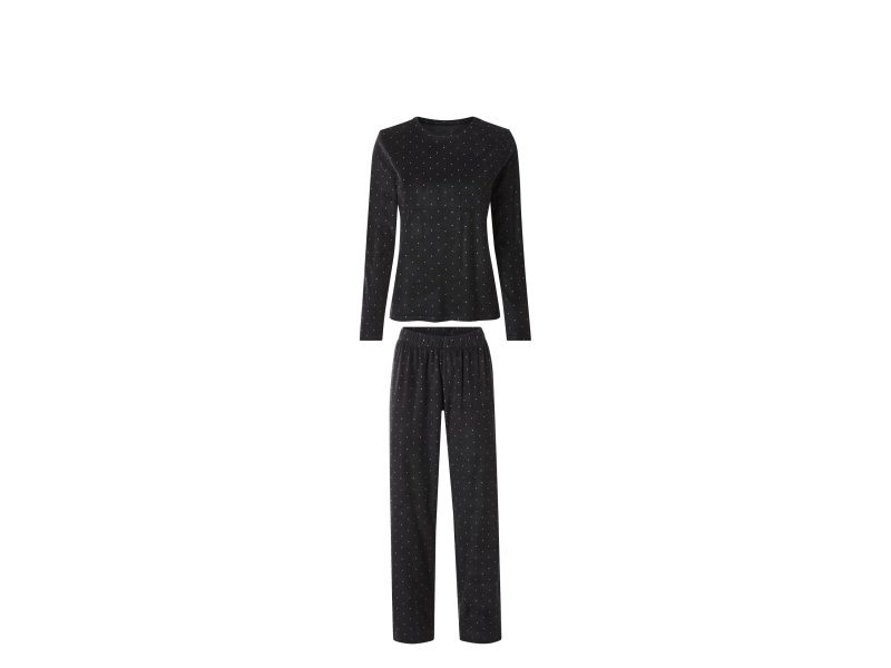 esmara® Dámské fleecové pyžamo (černá, M(40/42))