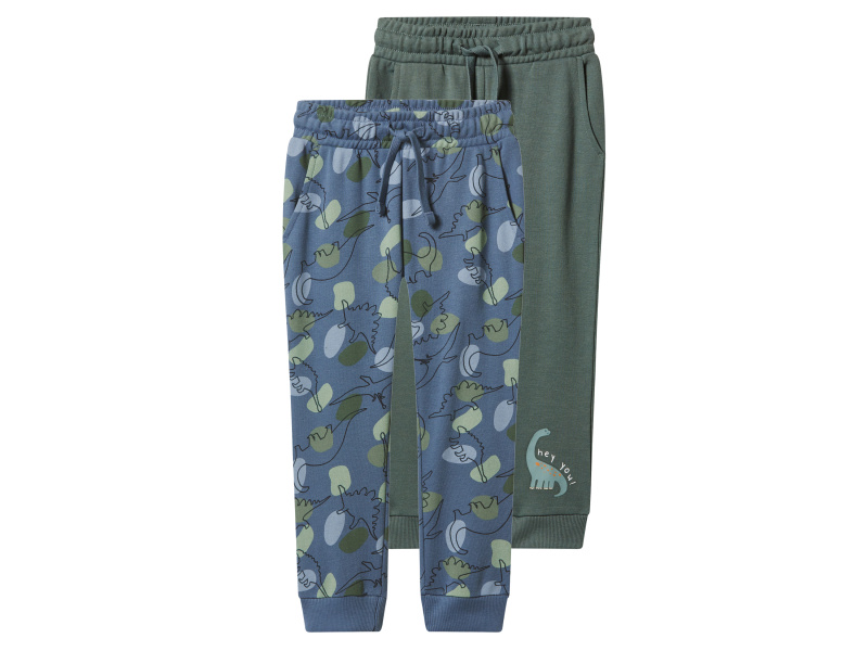 lupilu® Chlapecké tepláky, 2 kusy (tmavě zelená / modrá, 110/116)