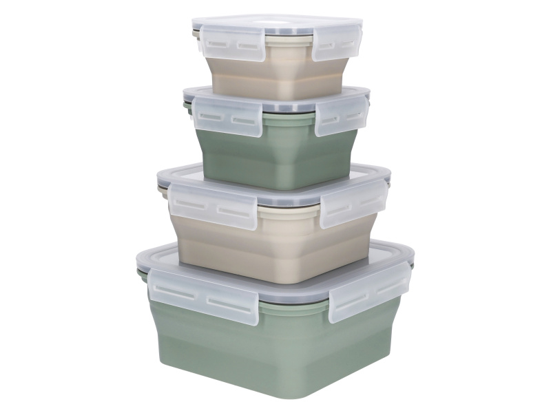 Silvercrest® Sada skládacích potravinových dóz (čtvercový tvar, 4dílná sada)